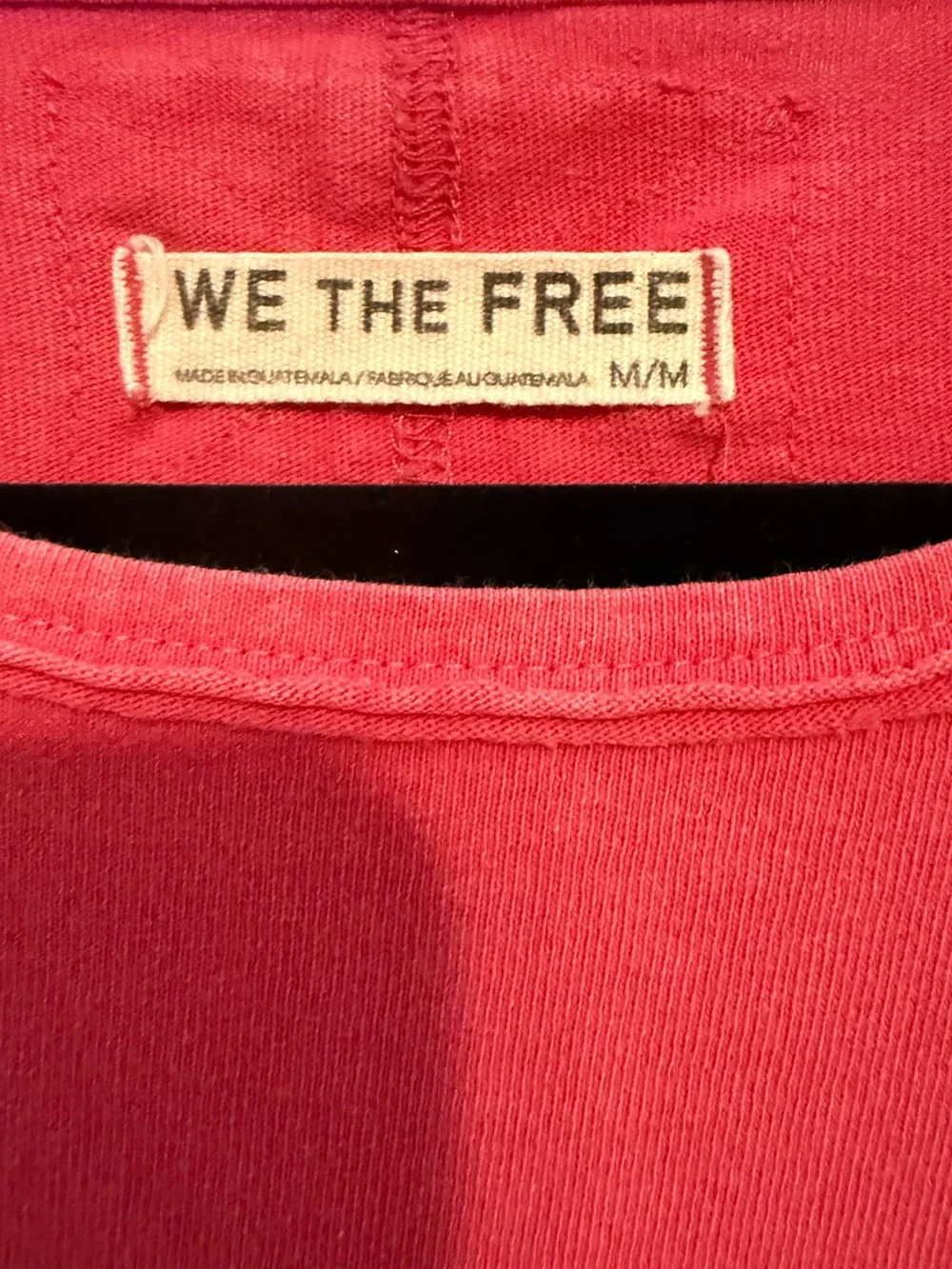Free People We The Free Why Yes Ruffle Hem Tee Shirt Hot Pink Medium